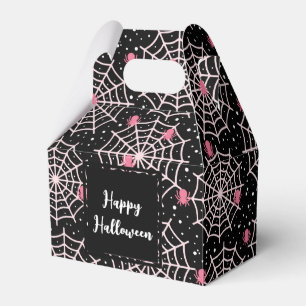 Halloween Cobwebs & Spiders Pattern Favor Box