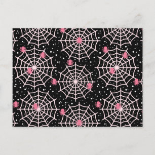 Halloween Cobwebs & Spiders Pattern Postcard