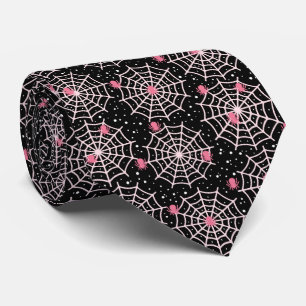 Halloween Cobwebs & Spiders Pattern Tie