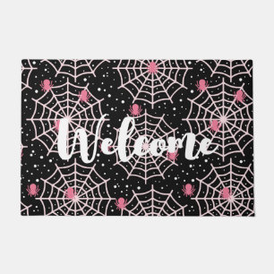 Halloween Cobwebs & Spiders Pattern Welcome Doormat