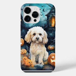 Halloween Cockapoo With Pumpkins Scary iPhone 14 Pro Max Case