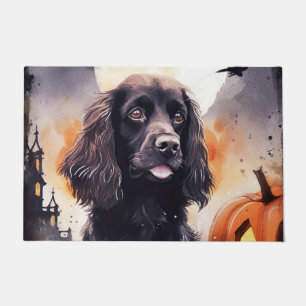 Halloween Cocker Spaniel With Pumpkins  Doormat