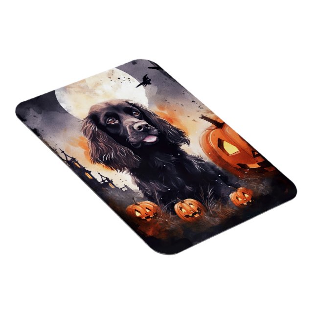 Halloween Cocker Spaniel With Pumpkins  Magnet (Right Side)