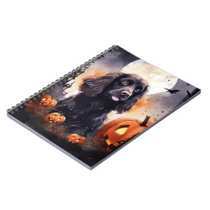 Halloween Cocker Spaniel With Pumpkins Notebook