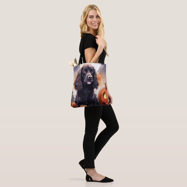 Halloween Cocker Spaniel With Pumpkins  Tote Bag (On Model)