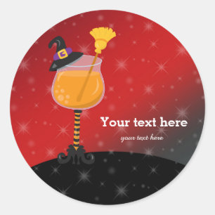 Halloween cocktail classic round sticker