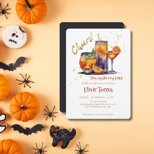 Halloween Cocktail Drinks Baby Shower Invitation