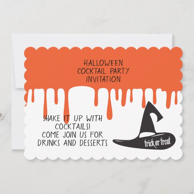 Halloween Cocktail Night Party Invitation (Devant)