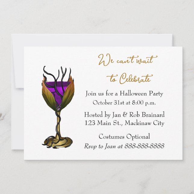 Halloween Cocktail Party Invitation (Front)