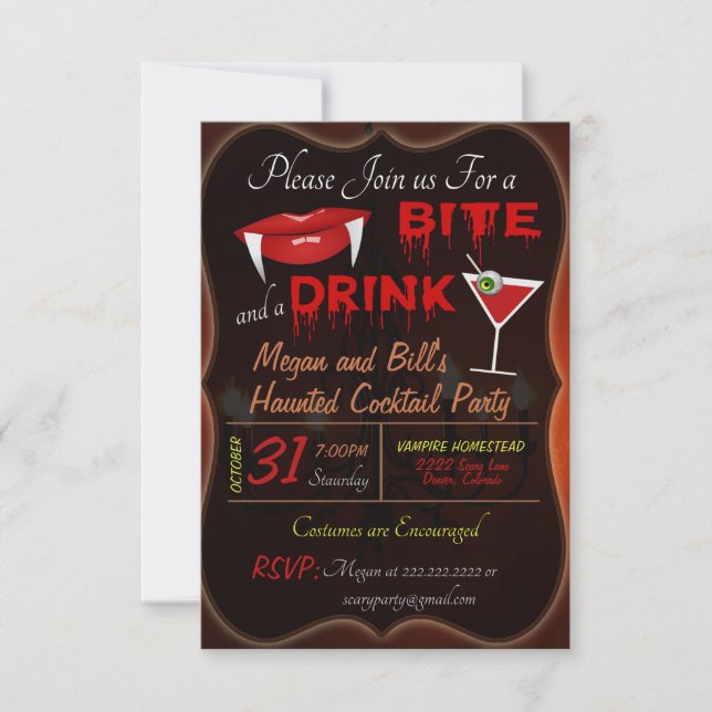 Halloween Cocktail Party Invitation (Front)