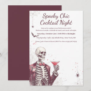 Halloween Cocktail Party   Spooky Chic Night Invitation