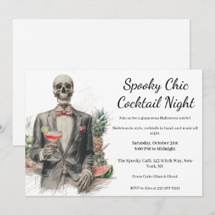 Halloween Cocktail Party   Spooky Chic Night Invitation