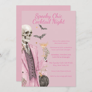 Halloween Cocktail Party   Spooky Chic Night Invitation