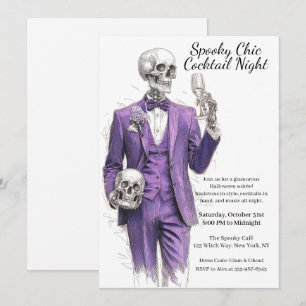Halloween Cocktail Party   Spooky Chic Night Invitation
