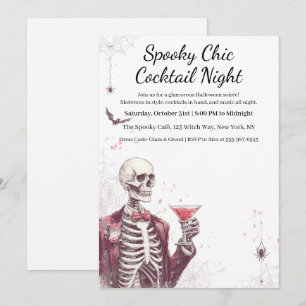Halloween Cocktail Party   Spooky Chic Night Invitation