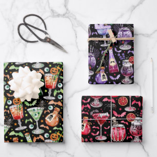 Halloween Cocktails and Potions Wrapping Paper Sheet