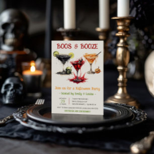 Halloween Cocktails, Boos & Booze Halloween Party Invitation