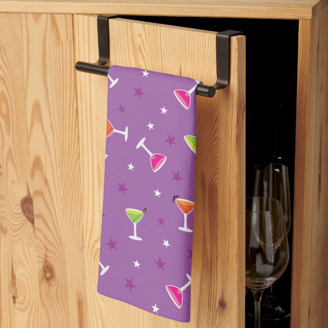 Halloween Cocktails Kitchen Towel (Thirds Fold)