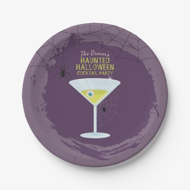 Halloween Cocktails Paper Plate (Front)