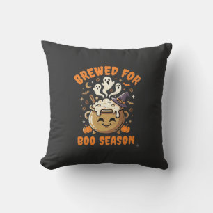 Halloween Coffee Boo Season Throw Pillow
