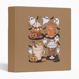 Halloween Coffee Cute Fall Iced Coffee Lover Gift  Binder