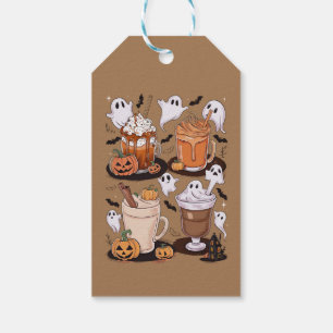 Halloween Coffee Cute Fall Iced Coffee Lover Gift Tags