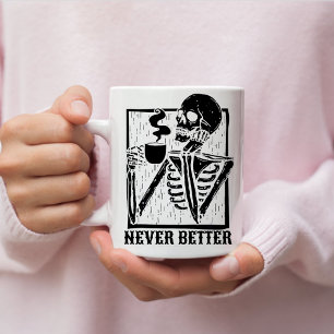 Halloween coffee drinking skeleton skull Funny Mug