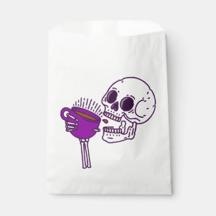 halloween coffee drinking skull skeleton purple favour bag
