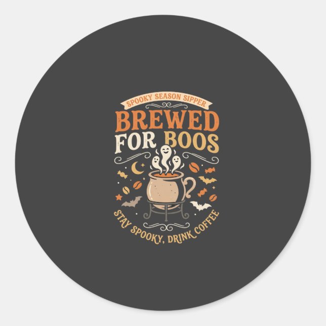Halloween Coffee Ghost Celebration Classic Round Sticker (Front)