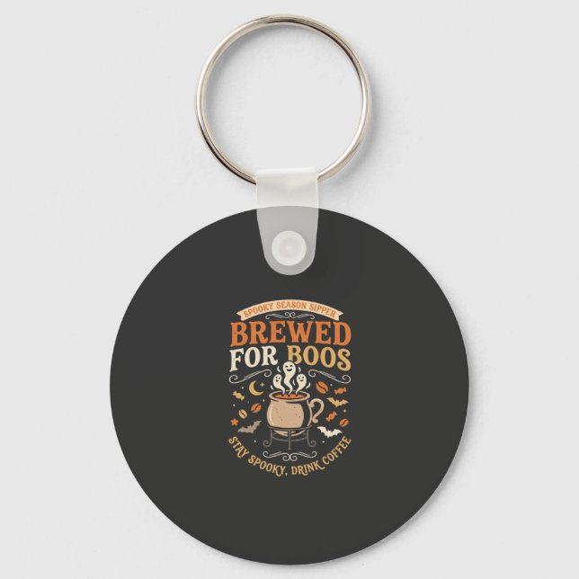 Halloween Coffee Ghost Celebration Keychain (Front)