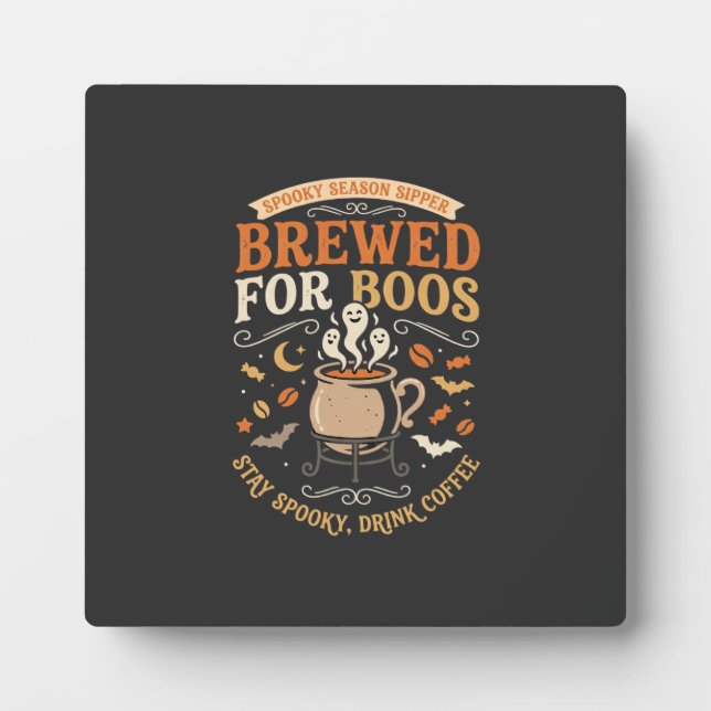 Halloween Coffee Ghost Celebration Plaque (Front)