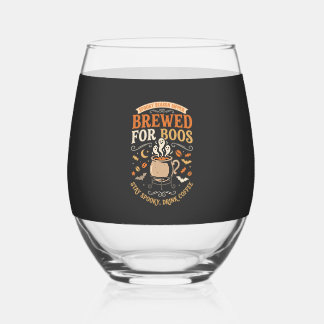 Halloween Coffee Ghost Celebration Stemless Wine Glass