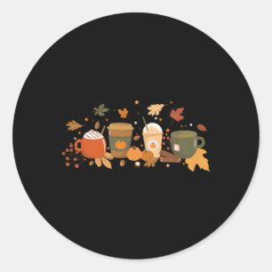 Halloween Coffee Pumpkin Latte Spice Coffee Love F Classic Round Sticker