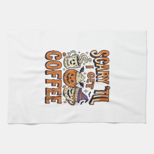 Halloween Coffee Scary Until Coffee Vintage Shirt_ Kitchen Towel
