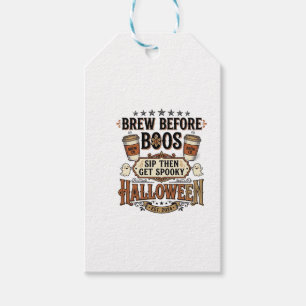 Halloween Coffee Shirt Brew Before Boos Vintage De Gift Tags