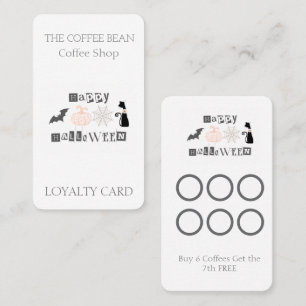 Halloween Coffee Shop Seasonal Business Branding Loyalty Card