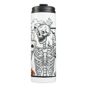 Halloween,coffee, skull coffee thermal tumbler