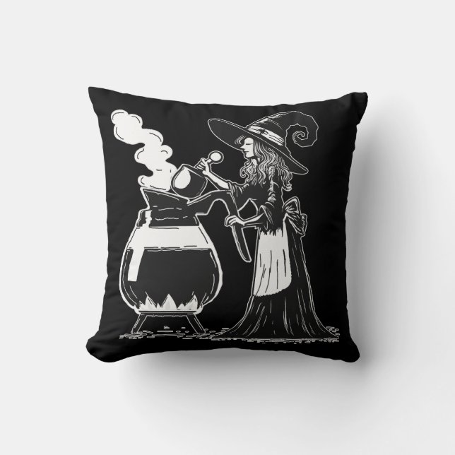 Halloween Coffee Throw Pillow (Front)
