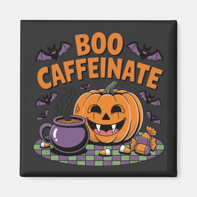 Halloween Coffee Vibes Magnet (Front)
