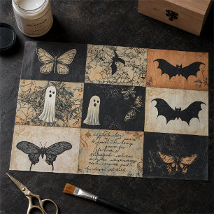 Halloween Collage Ghost & Pumpkin Decoupage Tissue Paper