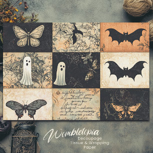 Halloween Collage Ghost & Pumpkin Decoupage Tissue Paper