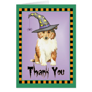 Halloween Collie Carte de remerciements