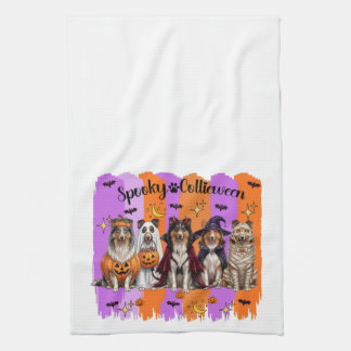 Halloween Collies Kitchen Towel