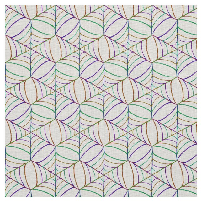 Halloween Colourful Fun Cobwebs Cute Pattern Funny Fabric (Swatch)
