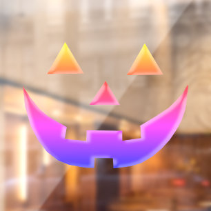Halloween colourful neon purple Jack o lantern fun Window Cling