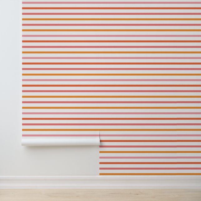 Halloween Colourful Striped Pink and Orange Wallpaper (Application)
