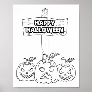 Halloween Colouring And Painting Yourself Poster