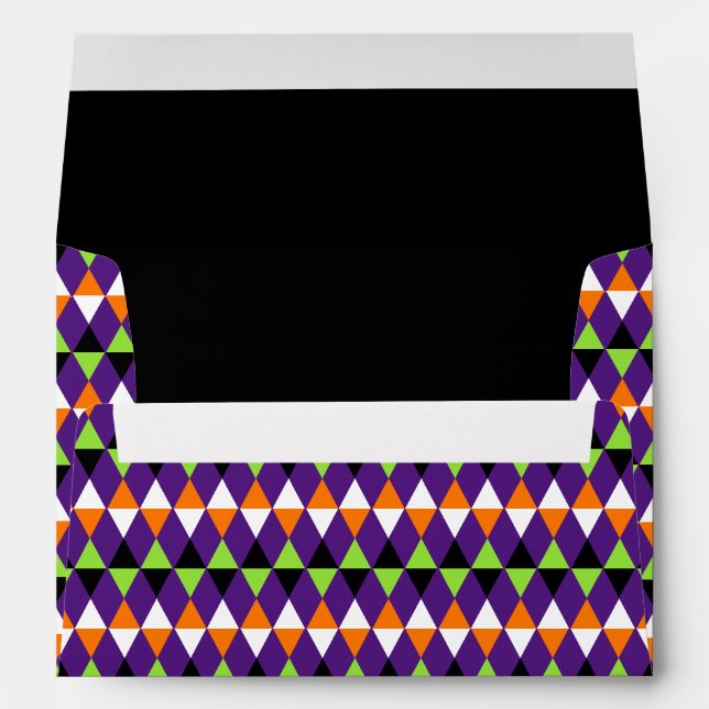 Halloween Colours Modern Pattern Party Invitations Envelope (Back (Bottom))