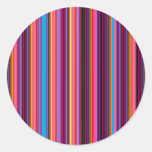 Halloween Colours Striped Classic Round Sticker