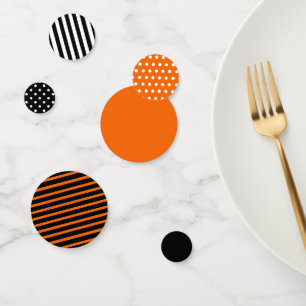 Halloween Colours with Stripes and Dots Confetti